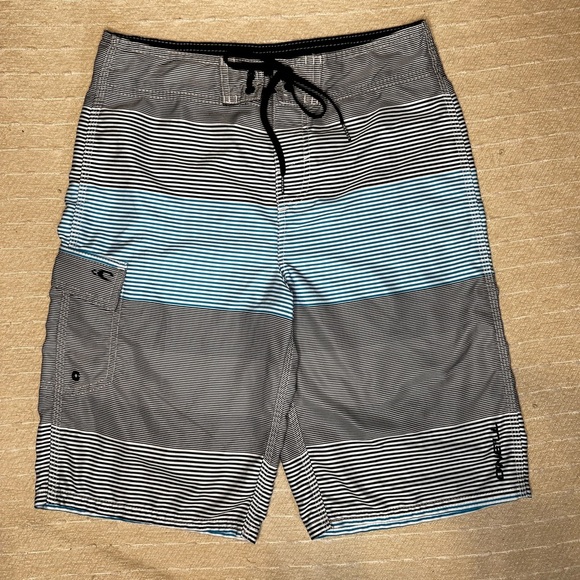 O’NEILL Men’s Bathing Suit blue, white, gray size 28 but runs big NWOT - Picture 9 of 9